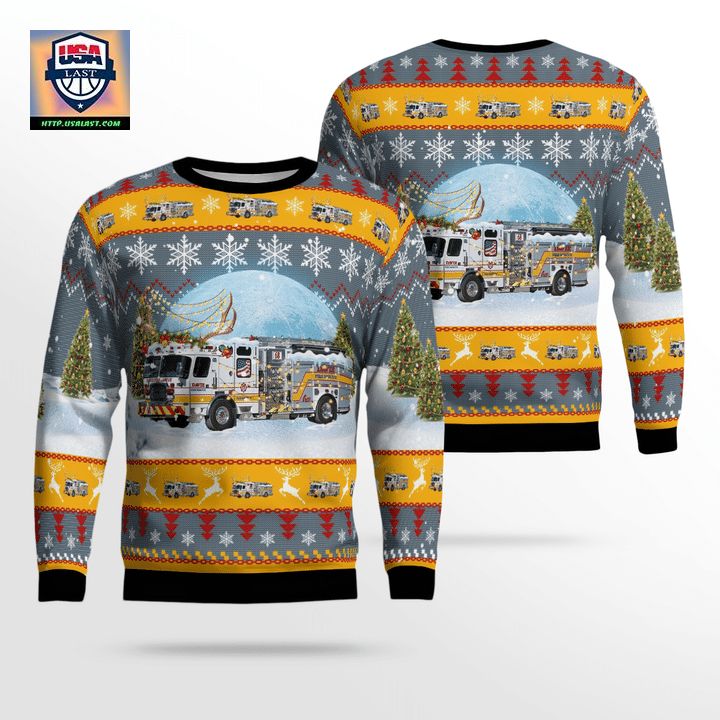 Davie Broward County Florida Davie Fire Rescue Department Christmas Sweater 3D