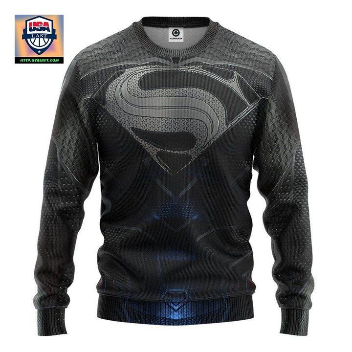 DC Black Superman Custom Sweater Apparel