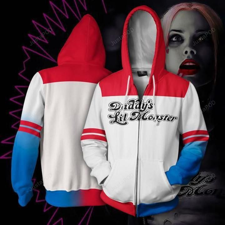 DC Comics Suicide Squad Harley Quinn Anime 3D All Over Print Hoodie & Zip Hoodie
