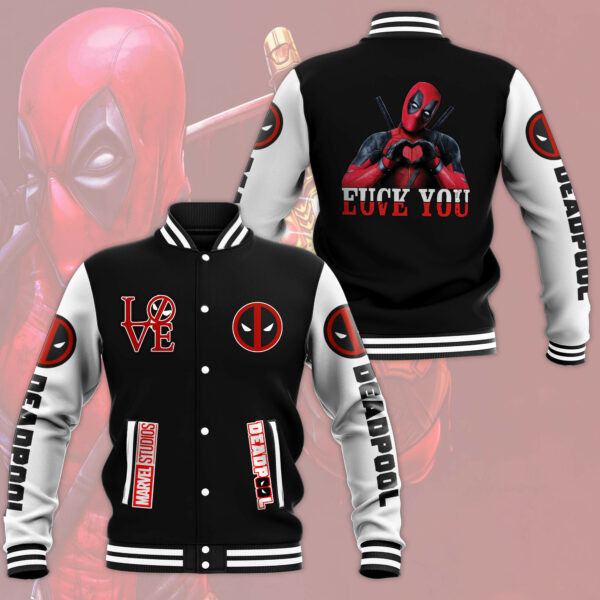 Deadpool â€œLove You F*ck Youâ€ Fashion Baseball Jacket for Men & Women | Superhero Fan Gift