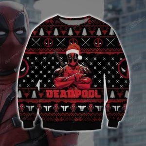 Deadpool Knitting Ugly Christmas Sweater, Perfect Holiday Gift