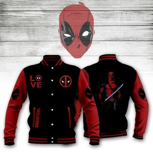 Deadpool Love Fashion Baseball Jacket for Men & Women | Superhero Fan Gift