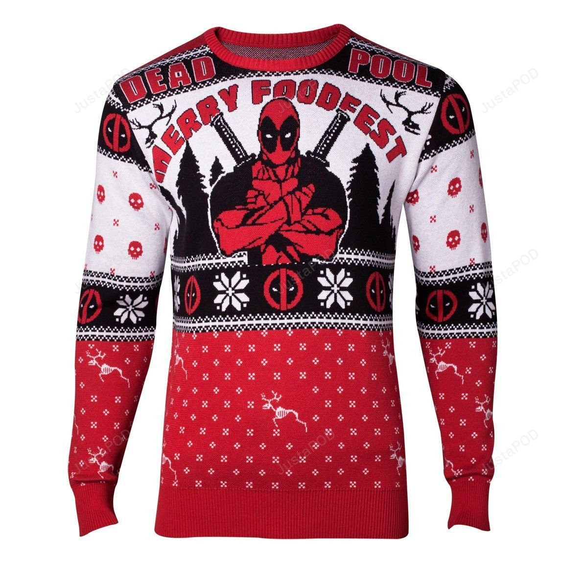 Deadpool Merry Foodfest Ugly Christmas Sweater, Perfect Holiday Gift