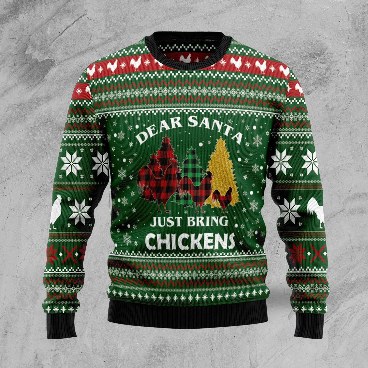 Dear Santa Just Bring Chickens Ugly Christmas Sweater, Perfect Holiday Gift