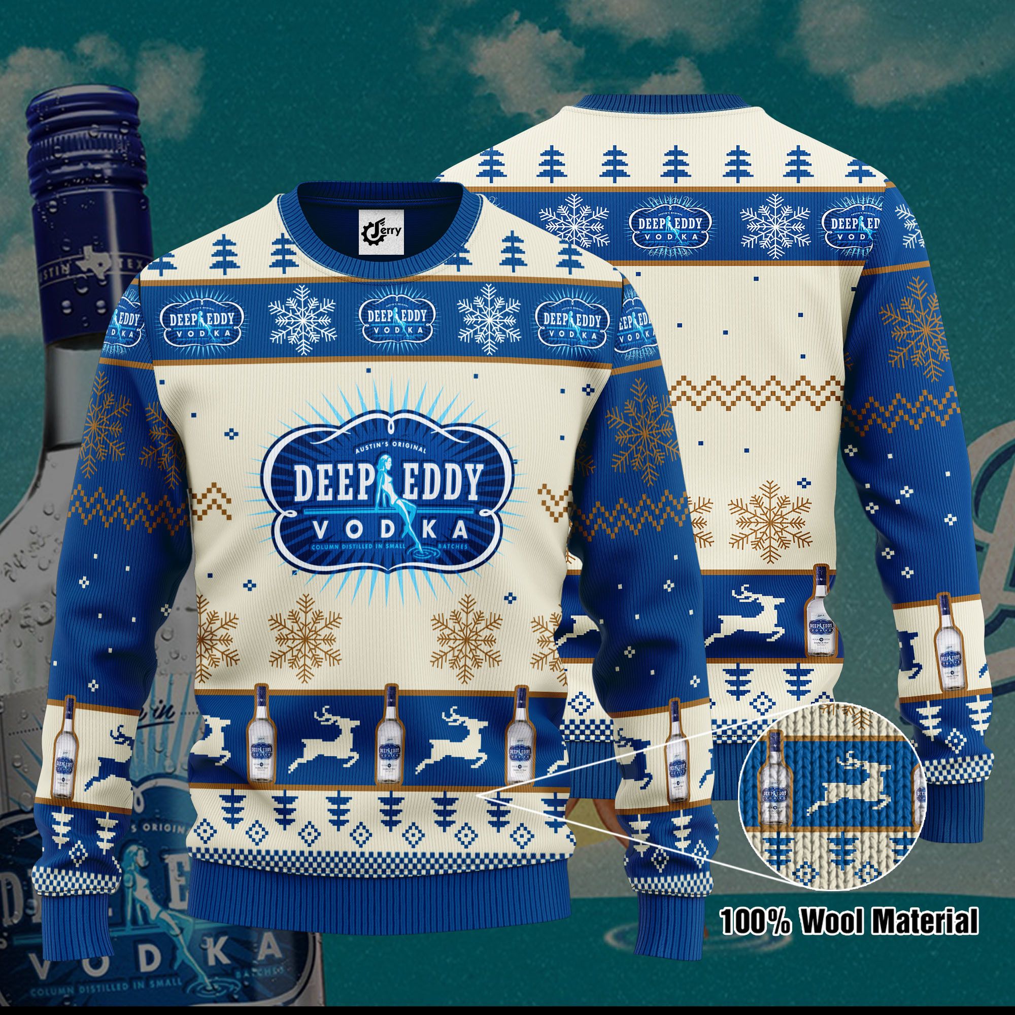 Deep Eddy Vodka 3D Print Ugly Christmas Sweater, Hoodie, Zip Hoodie, Bomber Jacket