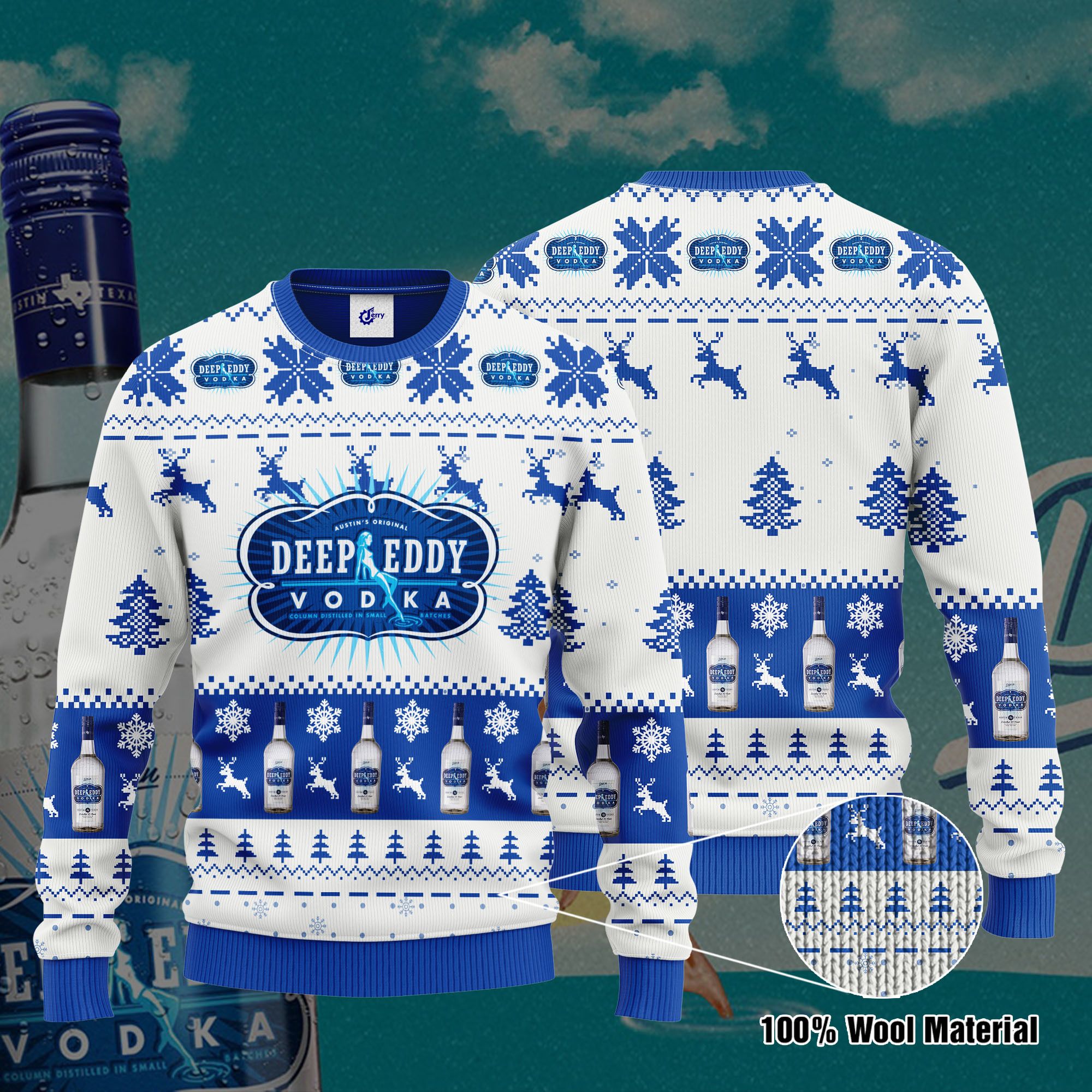 Deep Eddy Vodka 3D Print Ugly Christmas Sweater, Hoodie, Zip Hoodie, Bomber Jacket