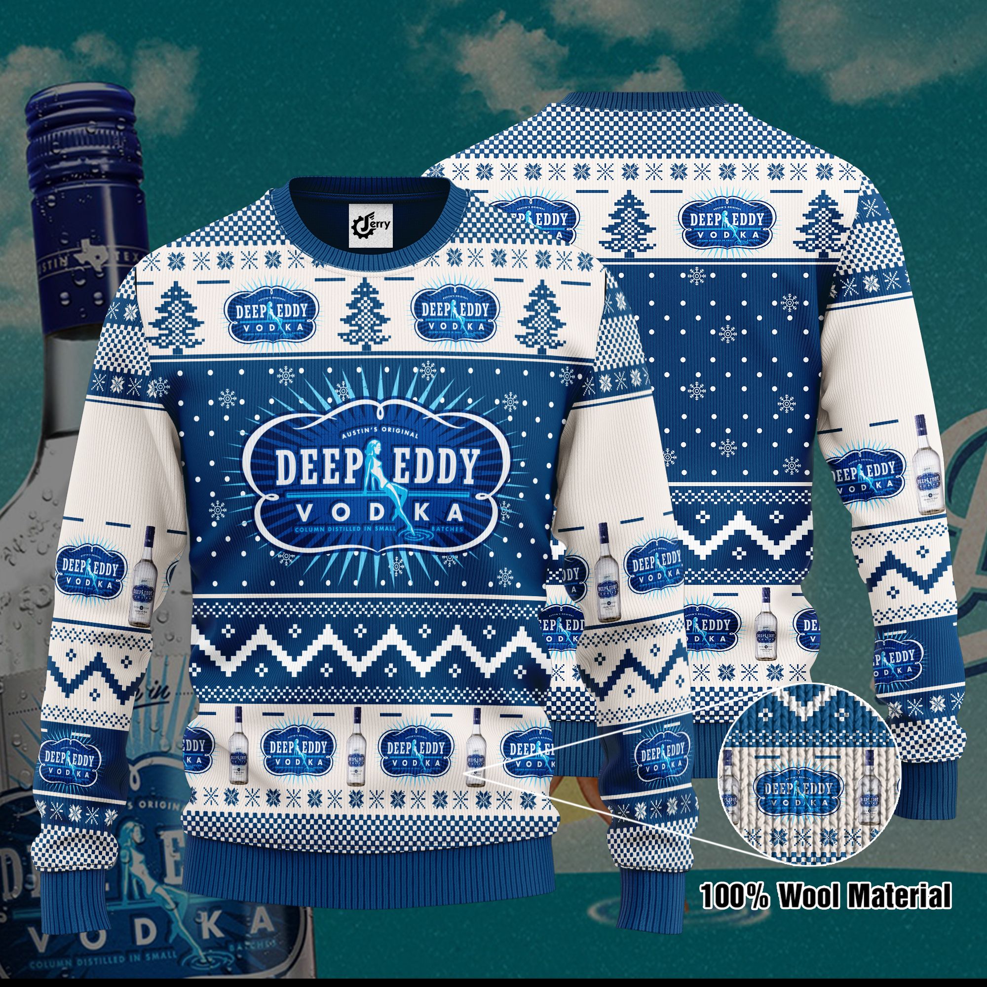 Deep Eddy Vodka 3D Print Ugly Christmas Sweater, Hoodie, Zip Hoodie, Bomber Jacket