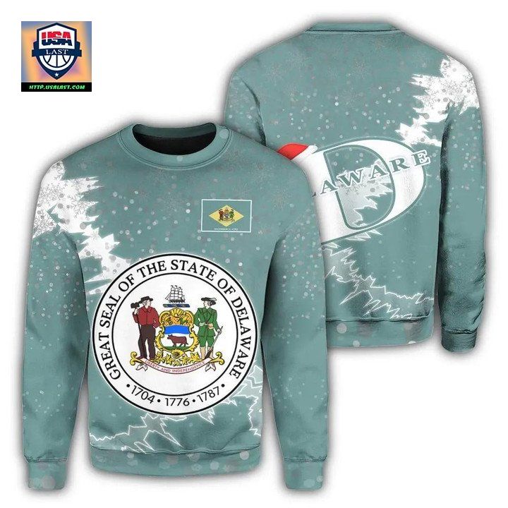 Delaware Christmas Coat Of Arms Sweater X Style J78