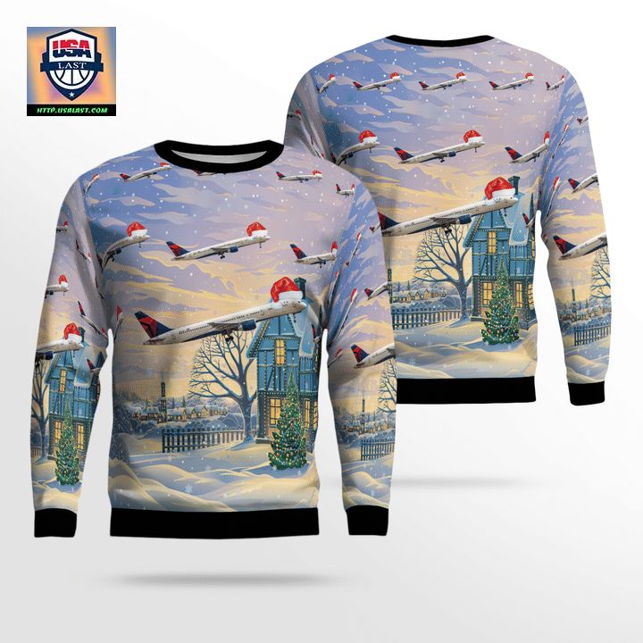 Delta Air Lines Boeing 757-232 Christmas Sweater 3D