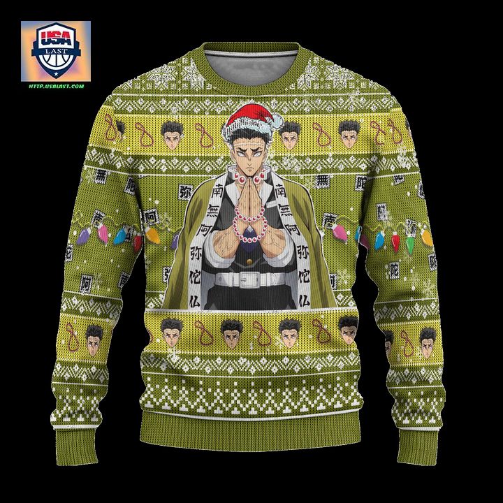 Demon Slayer Gyomei Himejima Anime Ugly Christmas Sweater Xmas Gift