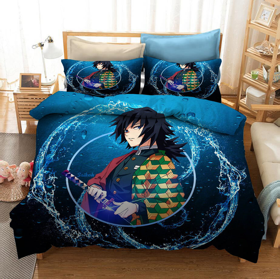 Demon Slayer Kimetsu No Yaiba Kochou Shinobu Duvet Cover Quilt Cover Pillowcase Bedding Set Bed Linen Home Bedroom Decor