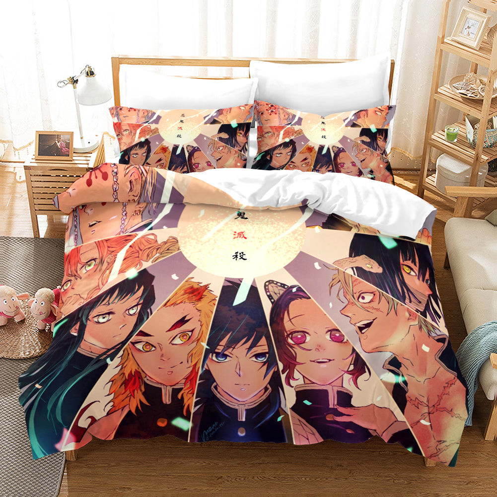 Demon Slayer Kimetsu No Yaiba Season 2 Duvet Cover Quilt Cover Pillowcase Bedding Set Bed Linen Home Bedroom Decor