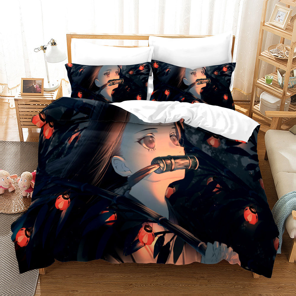 Demon Slayer Kimetsu No Yaiba Season 2 Duvet Cover Quilt Cover Pillowcase Bedding Set Bed Linen Home Bedroom Decor