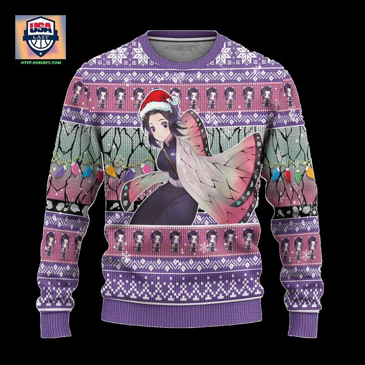 Demon Slayer Shinobu Kochou Anime Ugly Christmas Sweater Xmas Gift