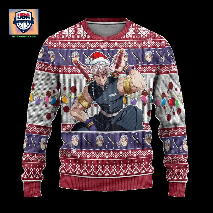Demon Slayer Tengen Uzui Anime Ugly Christmas Sweater Xmas Gift