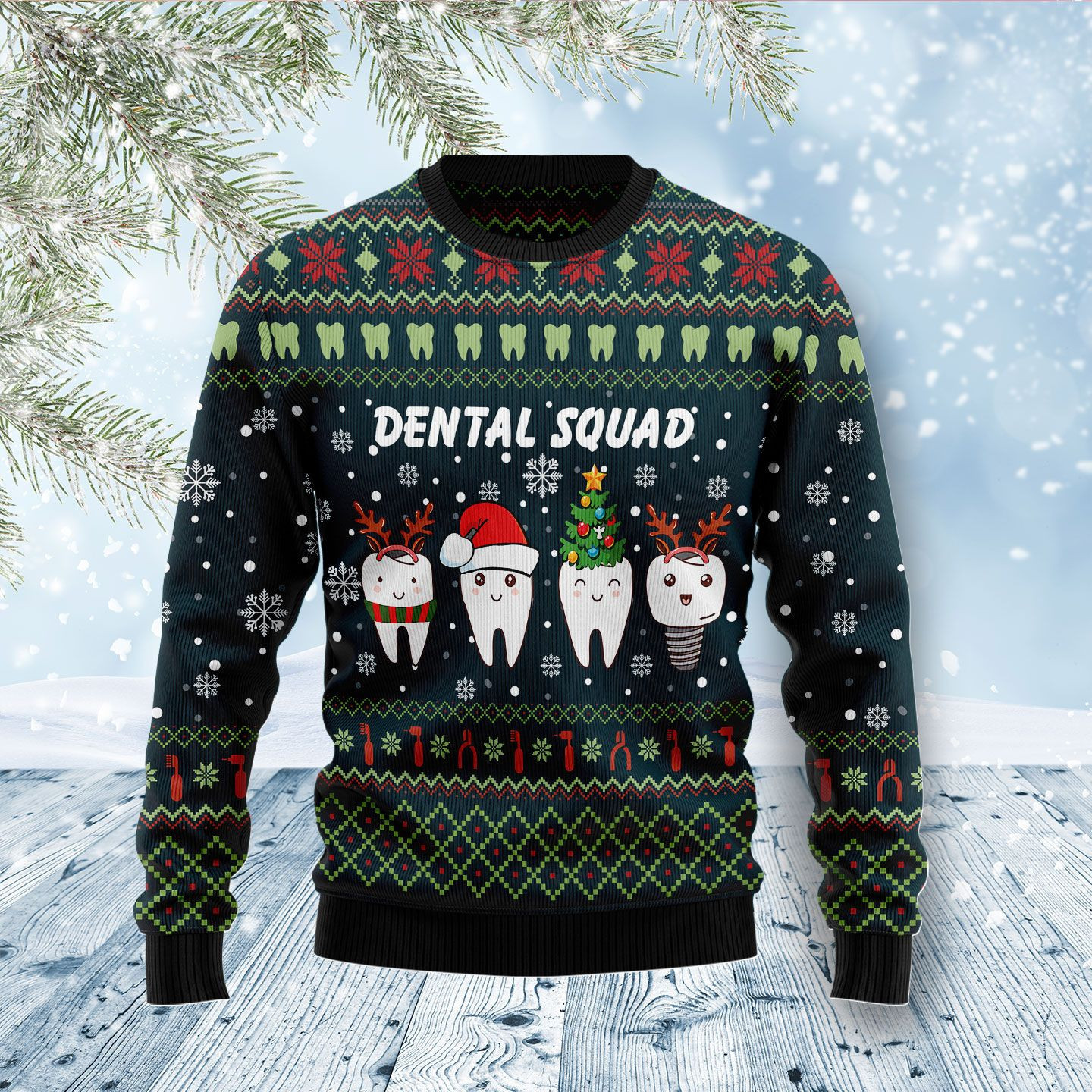 Dental Squad Ugly Christmas Sweater, Perfect Holiday Gift