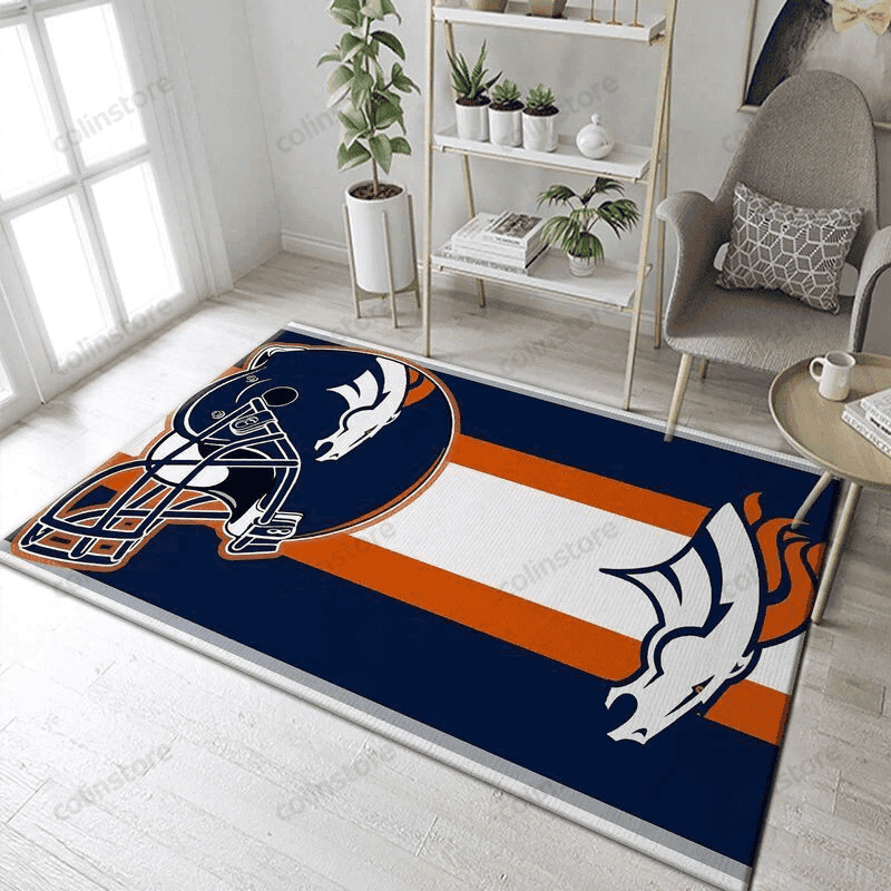Denver Broncos 1 3D Rectangle Area Rug – Full Print Carpet For Living Room & Bedroom Home Decor
