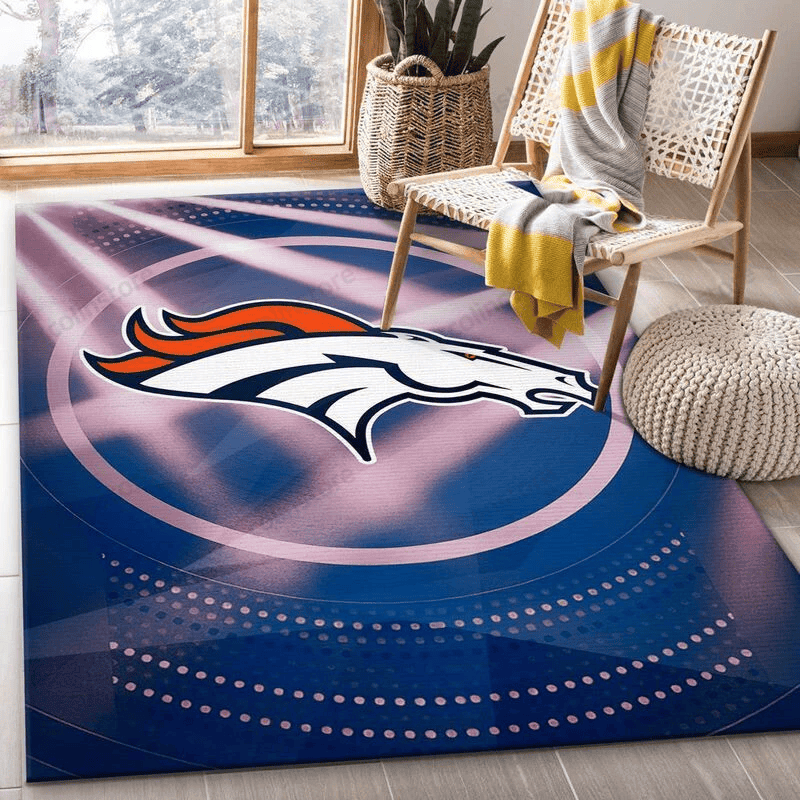 Denver Broncos 10 3D Rectangle Area Rug – Full Print Carpet For Living Room & Bedroom Home Decor