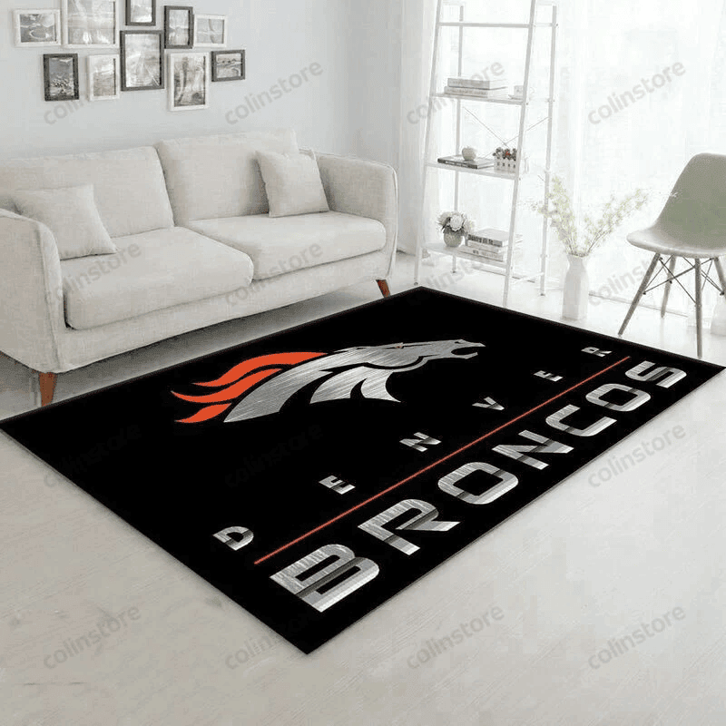 Denver Broncos 2 3D Rectangle Area Rug – Full Print Carpet For Living Room & Bedroom Home Decor