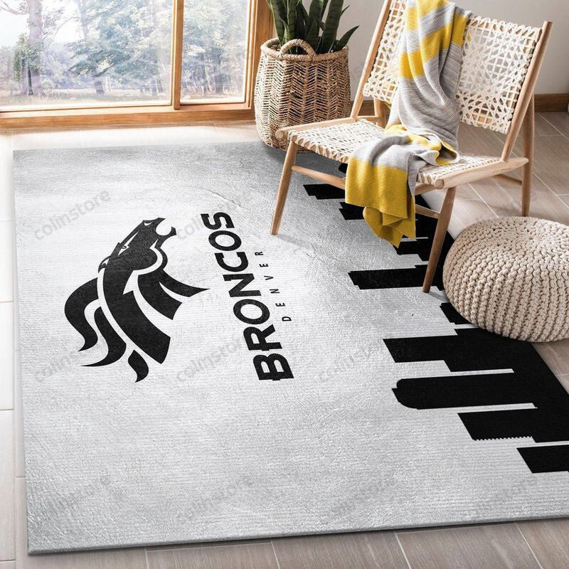Denver Broncos 28 3D Rectangle Area Rug – Full Print Carpet For Living Room & Bedroom Home Decor