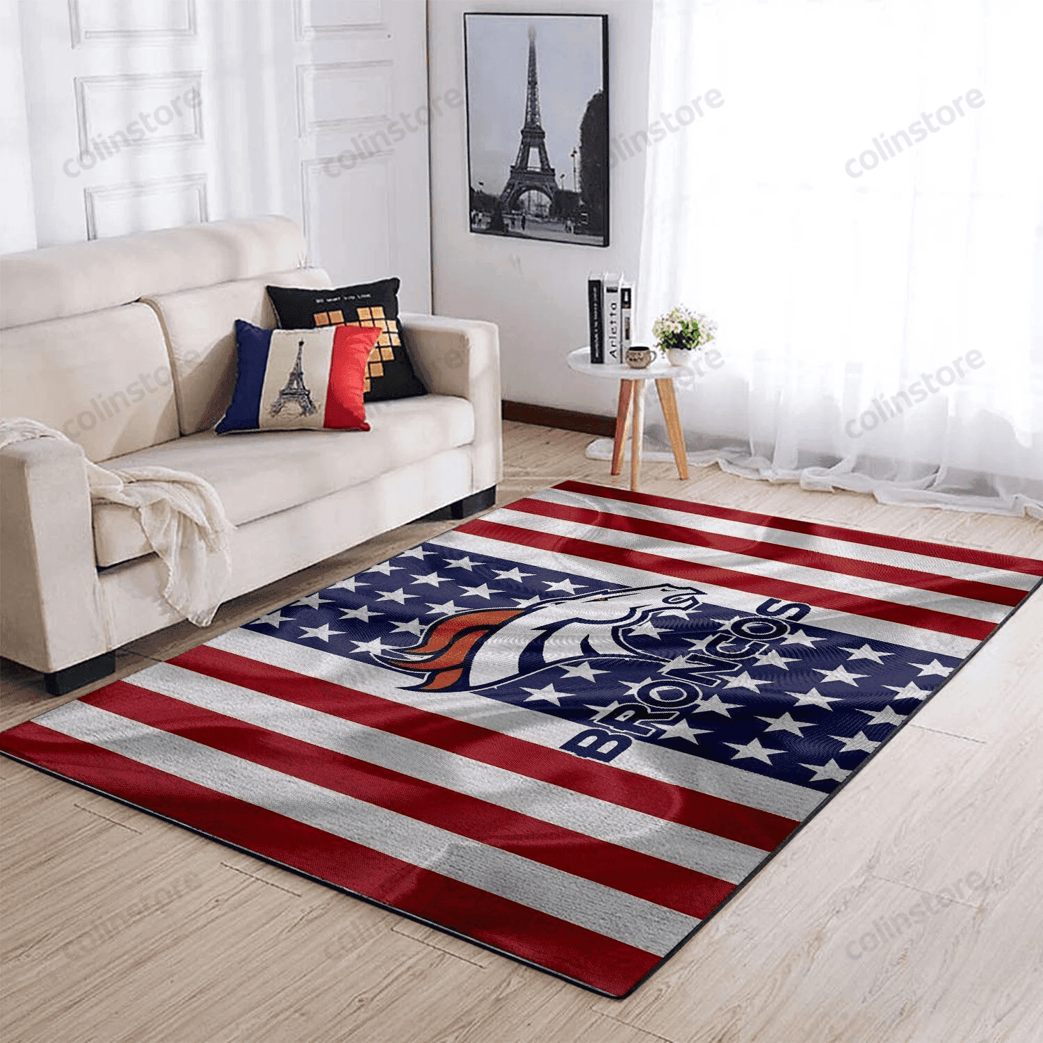 Denver Broncos 3D Rectangle Area Rug – Full Print Carpet For Living Room & Bedroom Home Decor