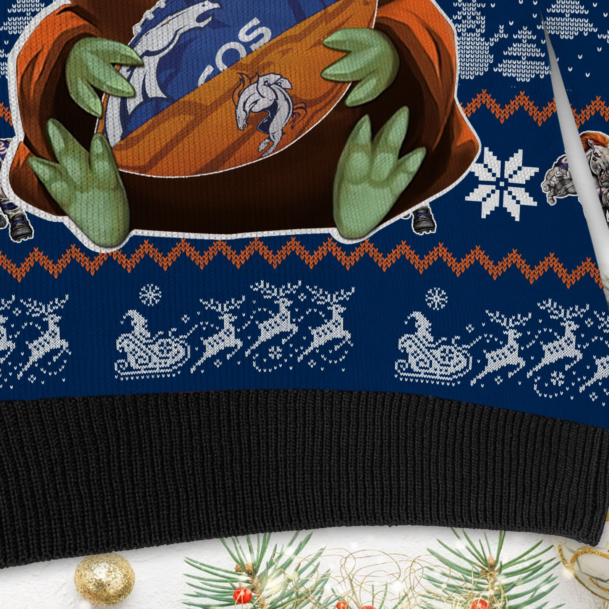 Denver Broncos Baby Yoda Ugly Christmas Sweater, Perfect Holiday Gift - Image 5