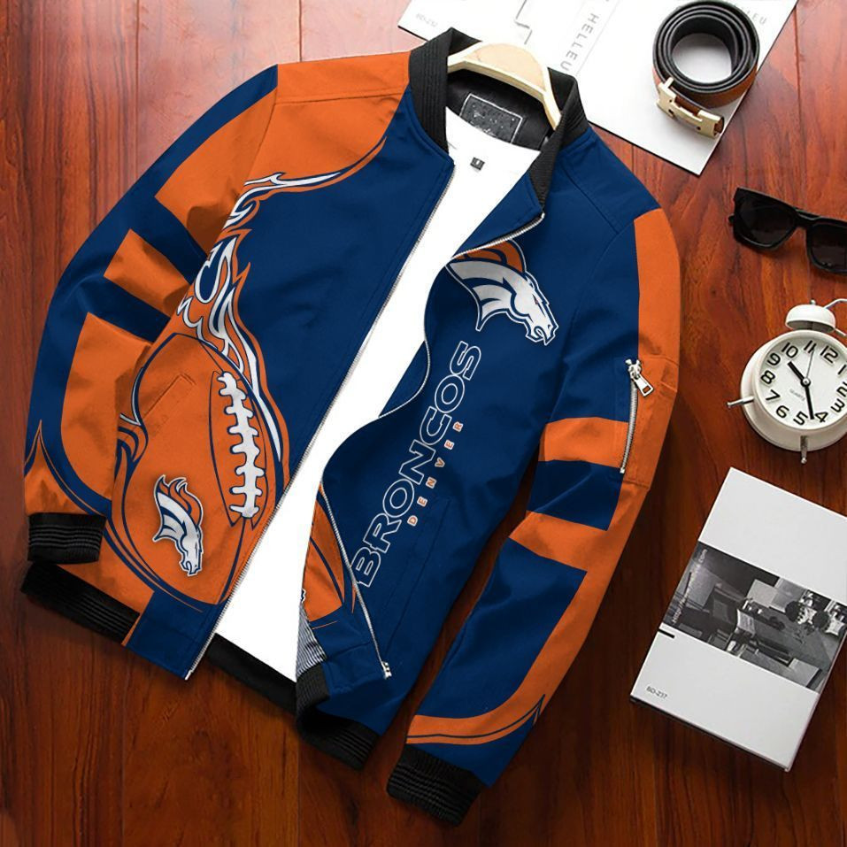 Denver Broncos Bomber Jacket | NFL Team Jacket for Men & Women | Football Fan Gift