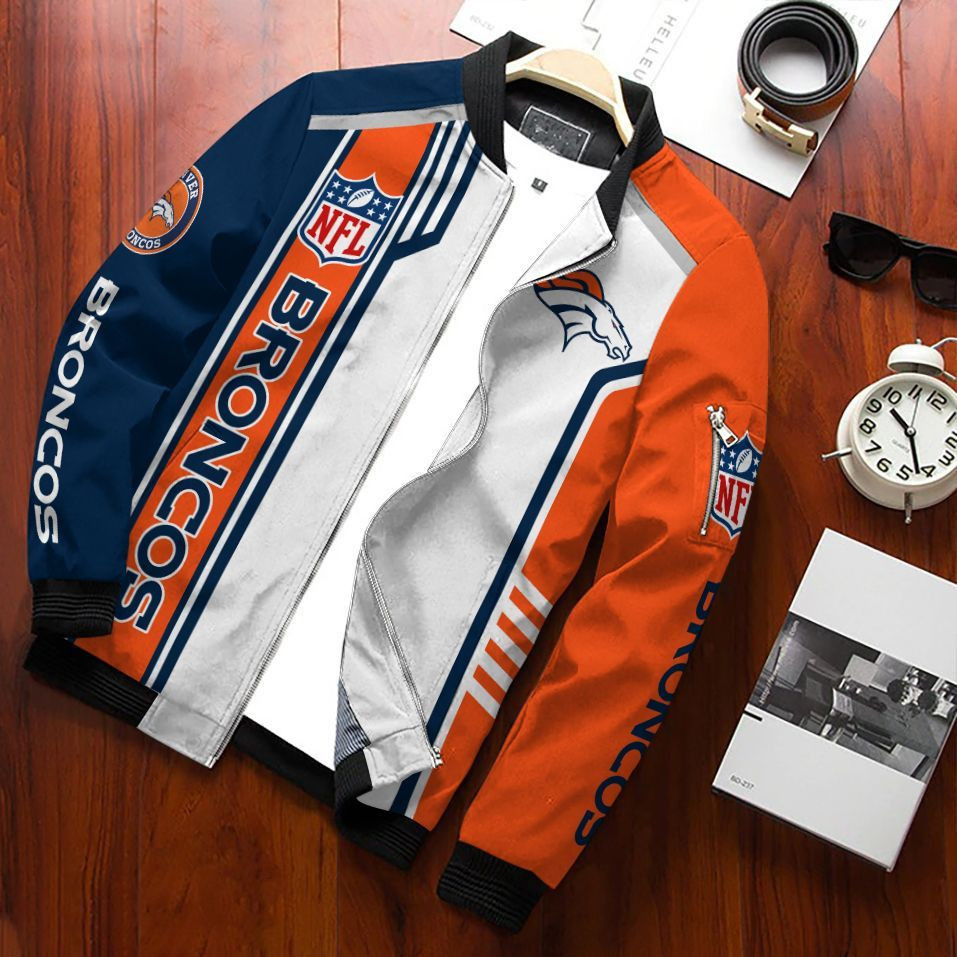 Denver Broncos Bomber Jacket | NFL Team Jacket for Men & Women | Football Fan Gift