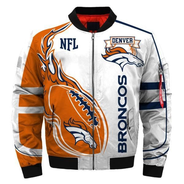 Denver Broncos Bomber Jacket | NFL Team Jacket for Men & Women | Football Fan Gift