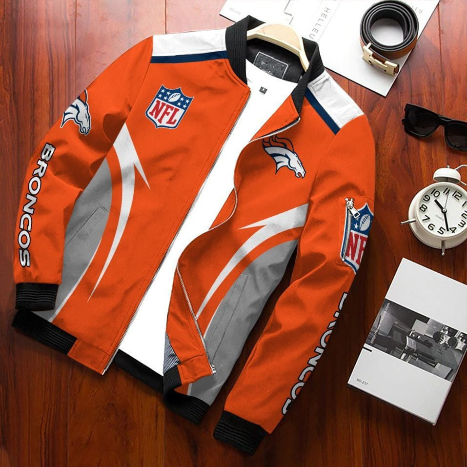 Denver Broncos Bomber Jacket | NFL Team Jacket for Men & Women | Football Fan Gift