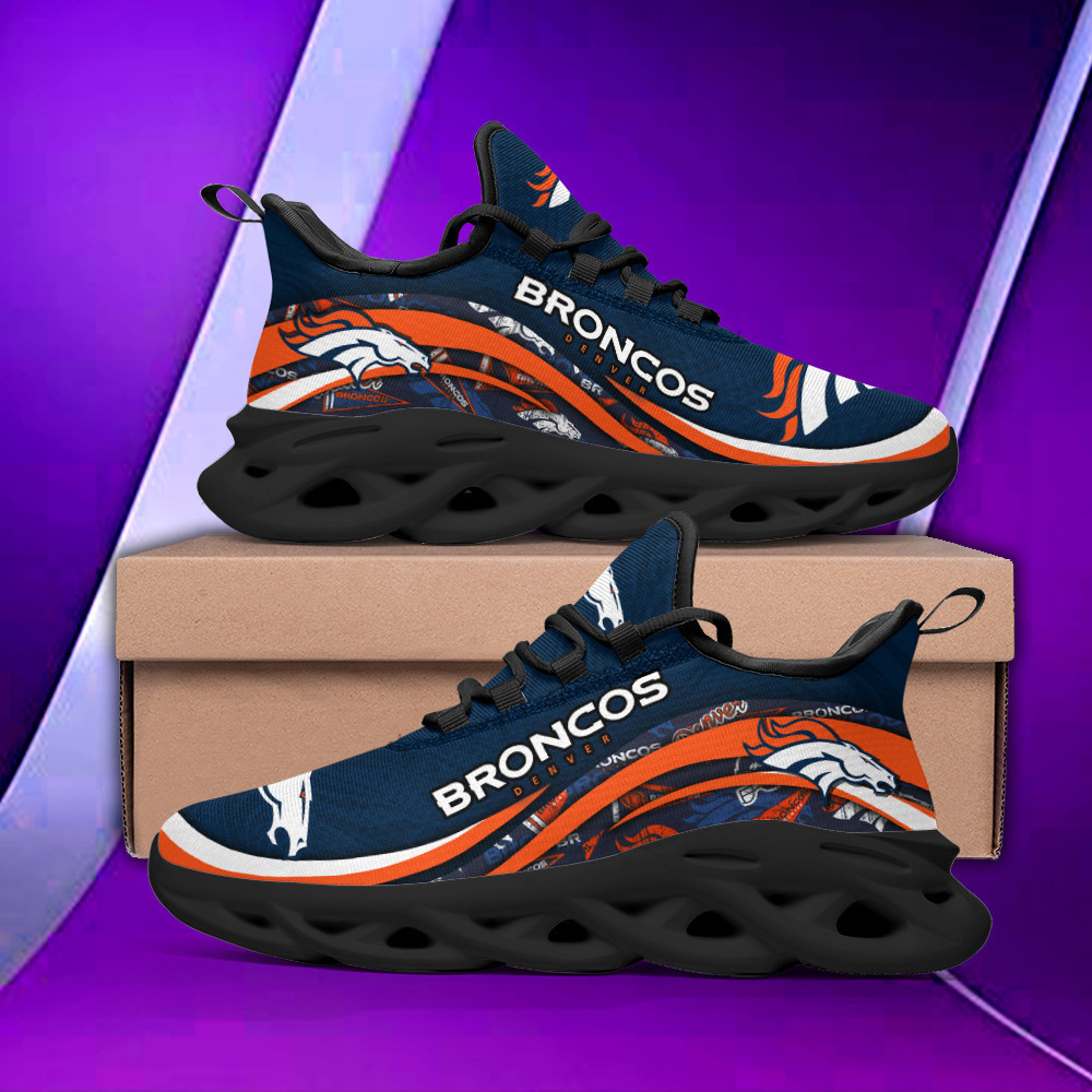Denver Broncos Max Soul Shoes Sneakers for Men And Women – NFL Football Fan Shoes, Team Sneakers