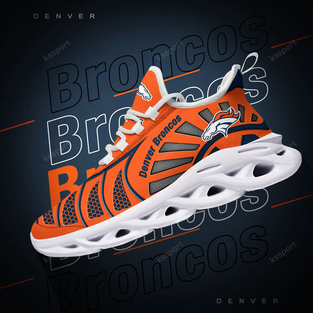 Denver Broncos Max Soul Shoes Sneakers for Men And Women – NFL Football Fan Shoes, Team Sneakers