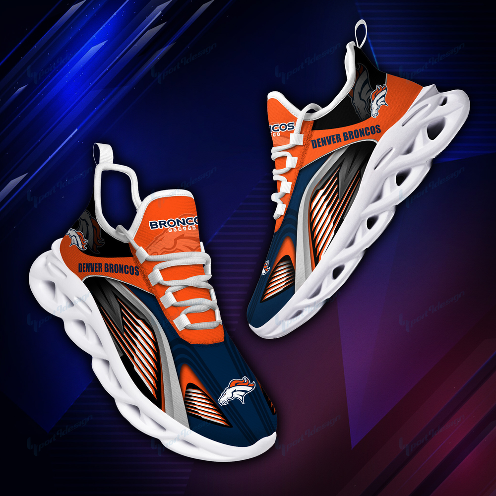 Denver Broncos Max Soul Shoes Sneakers for Men And Women – NFL Football Fan Shoes, Team Sneakers