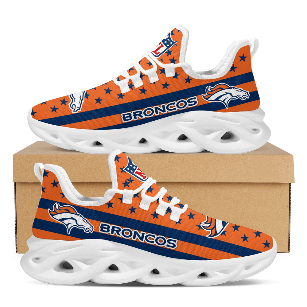 Denver Broncos Max Soul Shoes Sneakers for Men And Women – NFL Football Fan Shoes, Team Sneakers