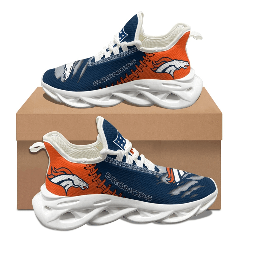 Denver Broncos Max Soul Shoes Sneakers for Men And Women – NFL Football Fan Shoes, Team Sneakers