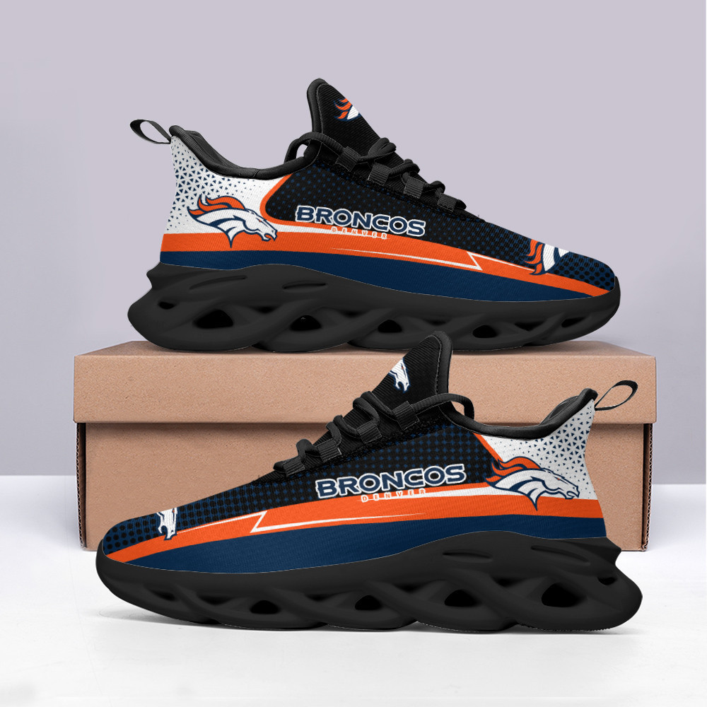 Denver Broncos Max Soul Shoes Sneakers for Men And Women – NFL Football Fan Shoes, Team Sneakers