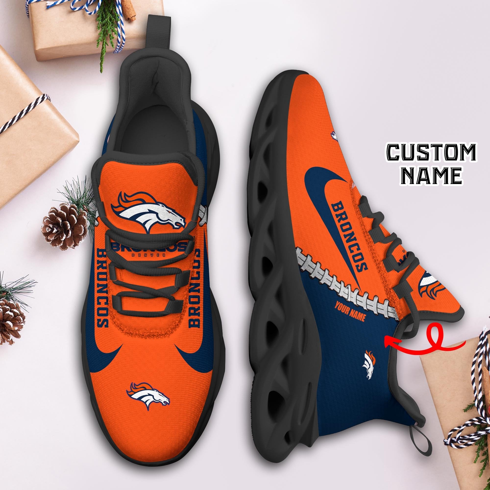 Denver Broncos Max Soul Shoes Sneakers for Men And Women – NFL Football Fan Shoes, Team Sneakers - Image 3