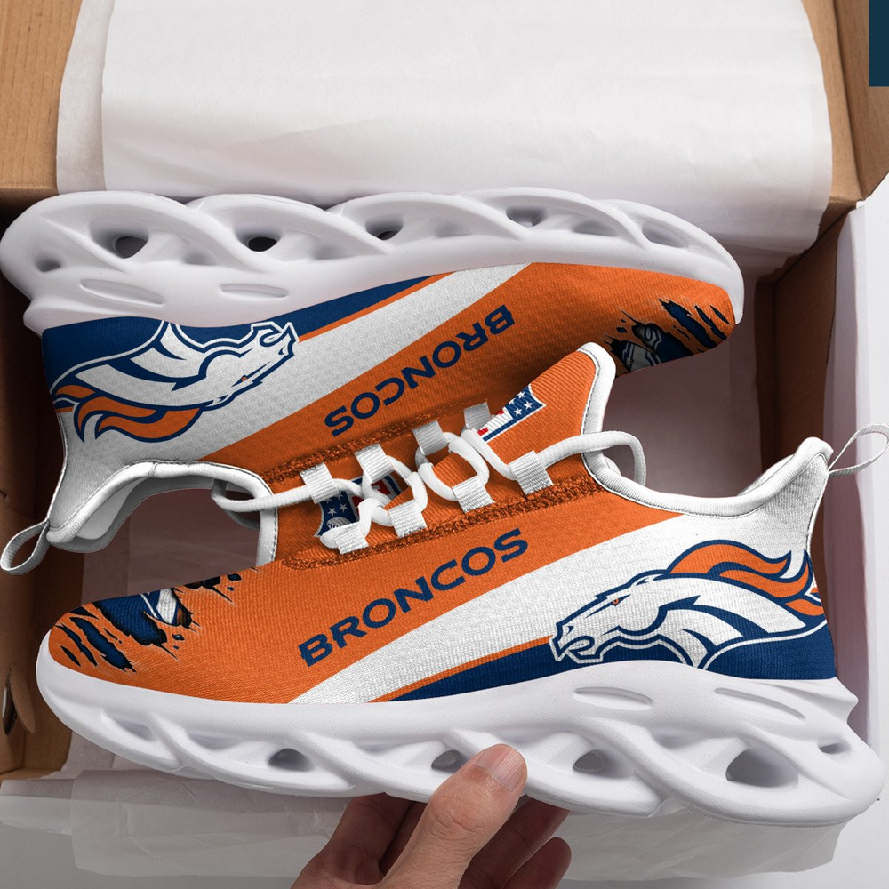 Denver Broncos Max Soul Shoes Sneakers for Men And Women – NFL Football Fan Shoes, Team Sneakers