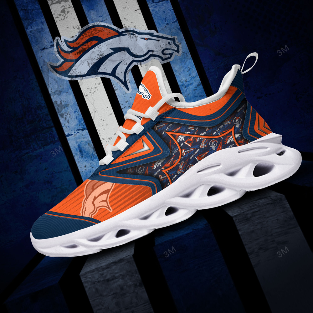 Denver Broncos Max Soul Shoes Sneakers for Men And Women – NFL Football Fan Shoes, Team Sneakers