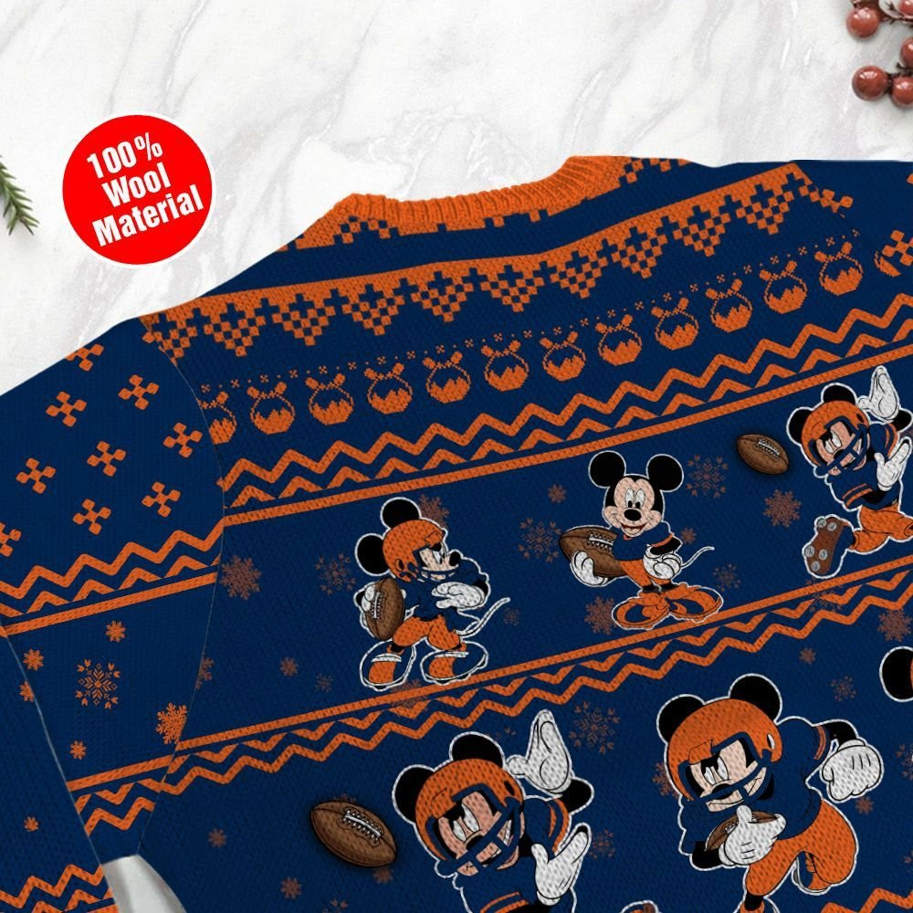 Denver Broncos Mickey Mouse Holiday Party Ugly Christmas Sweater - Image 5