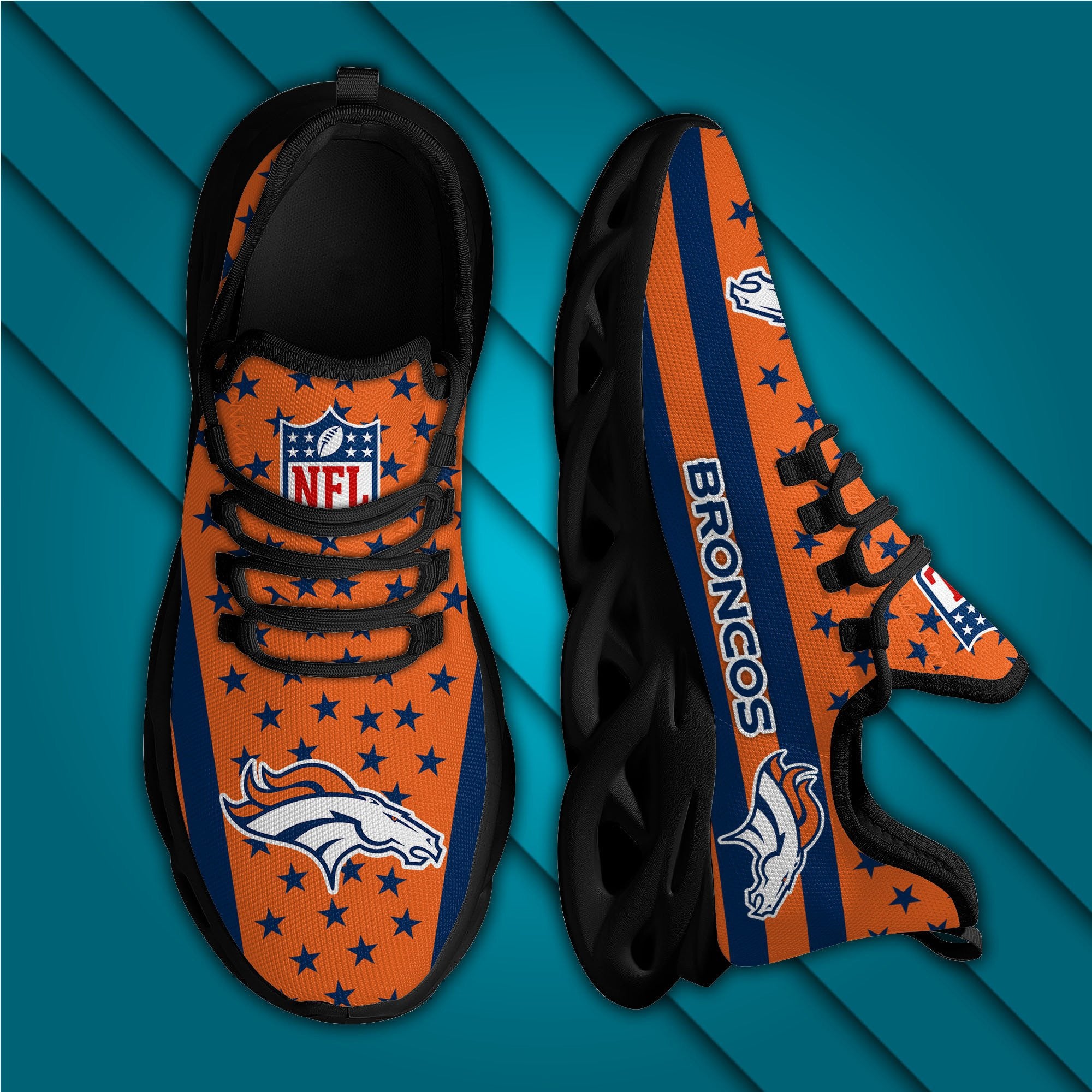 Denver Broncos NFL Max Soul Shoes Sneakers for Men And Women – NFL Football Fan Shoes, Team Sneakers - Image 5