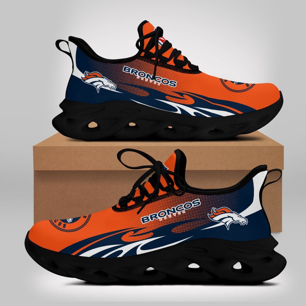 Denver Broncos NFL Max Soul Shoes Sneakers for Men And Women – NFL Football Fan Shoes, Team Sneakers