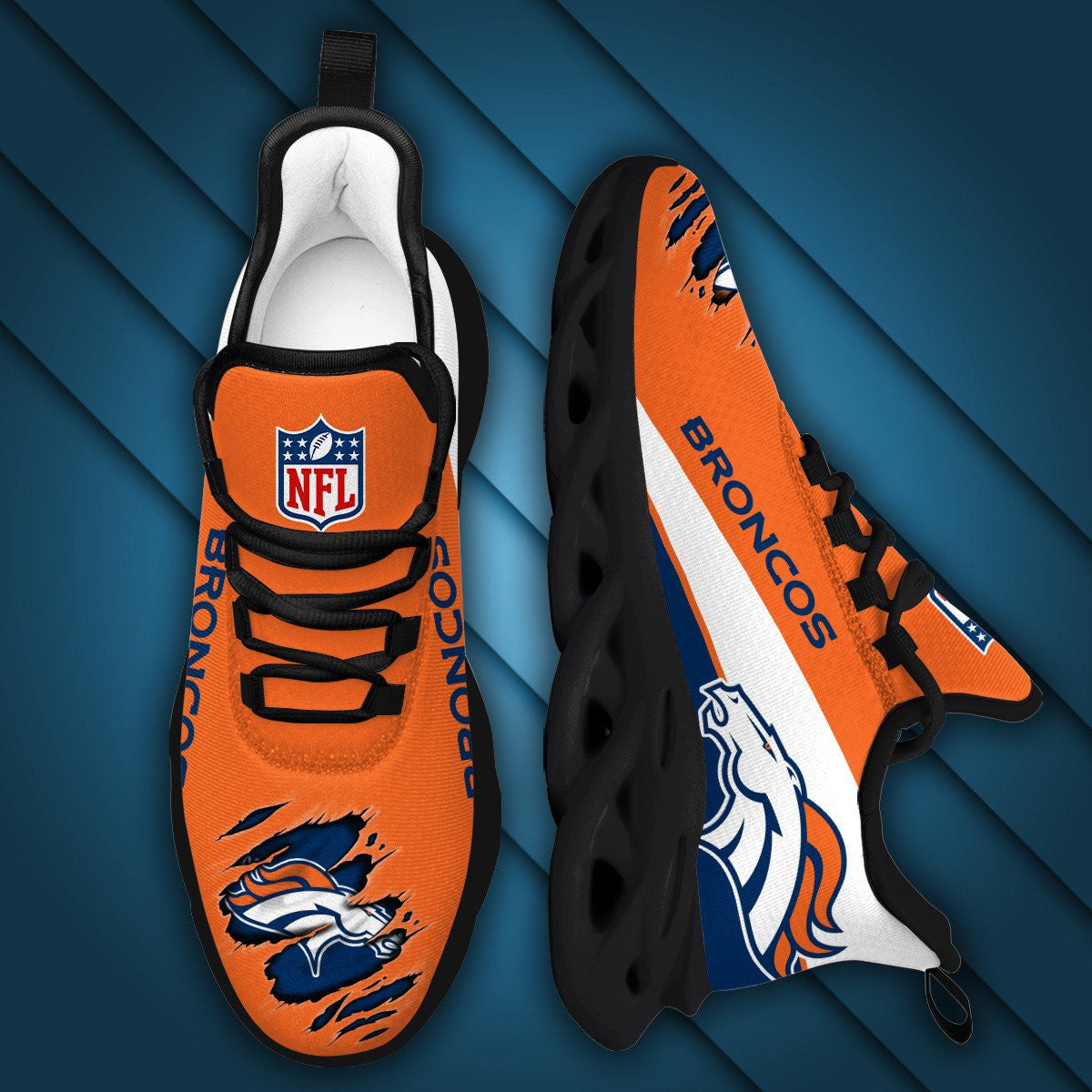 Denver Broncos NFL Max Soul Shoes Sneakers for Men And Women – NFL Football Fan Shoes, Team Sneakers - Image 5