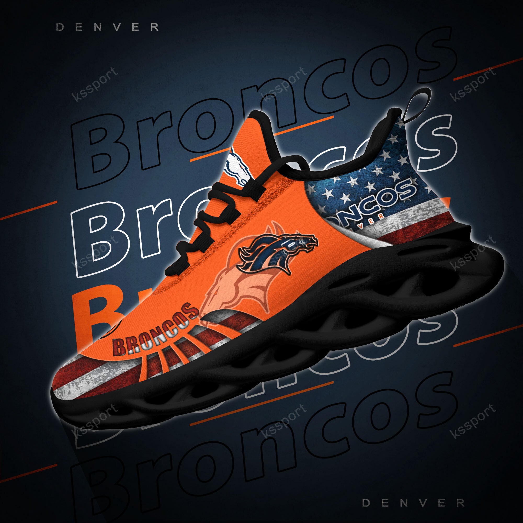 Denver Broncos NFL Max Soul Shoes Sneakers for Men And Women – NFL Football Fan Shoes, Team Sneakers - Image 4