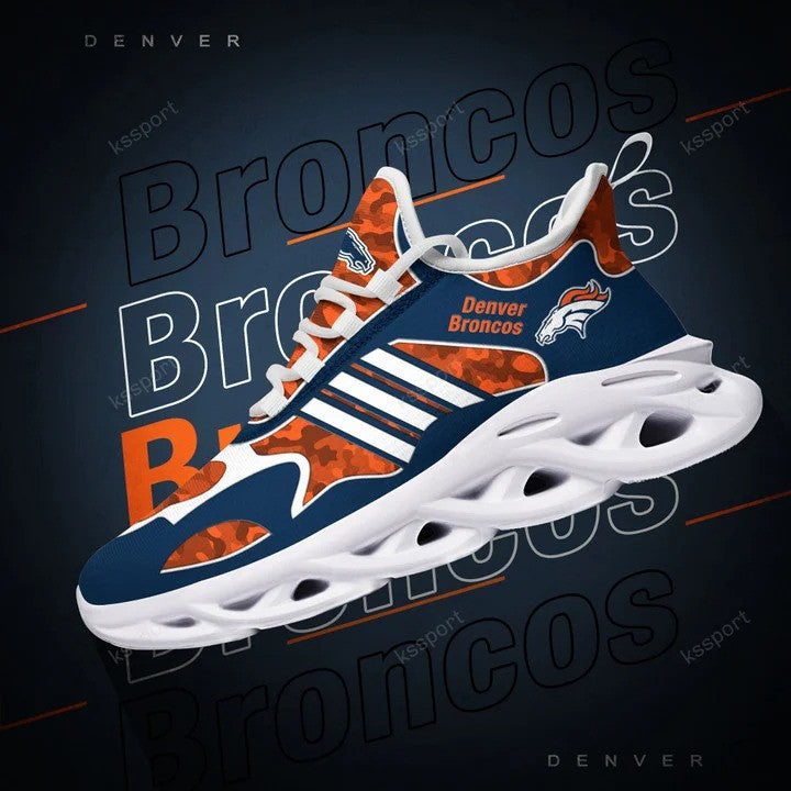 Denver Broncos NFL Max Soul Shoes Sneakers for Men And Women – NFL Football Fan Shoes, Team Sneakers