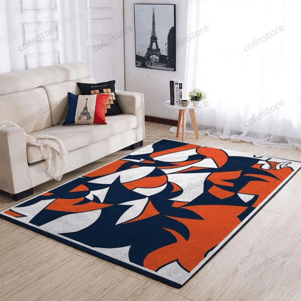 Denver Broncos Pattern 3D Rectangle Area Rug – Full Print Carpet For Living Room & Bedroom Home Decor