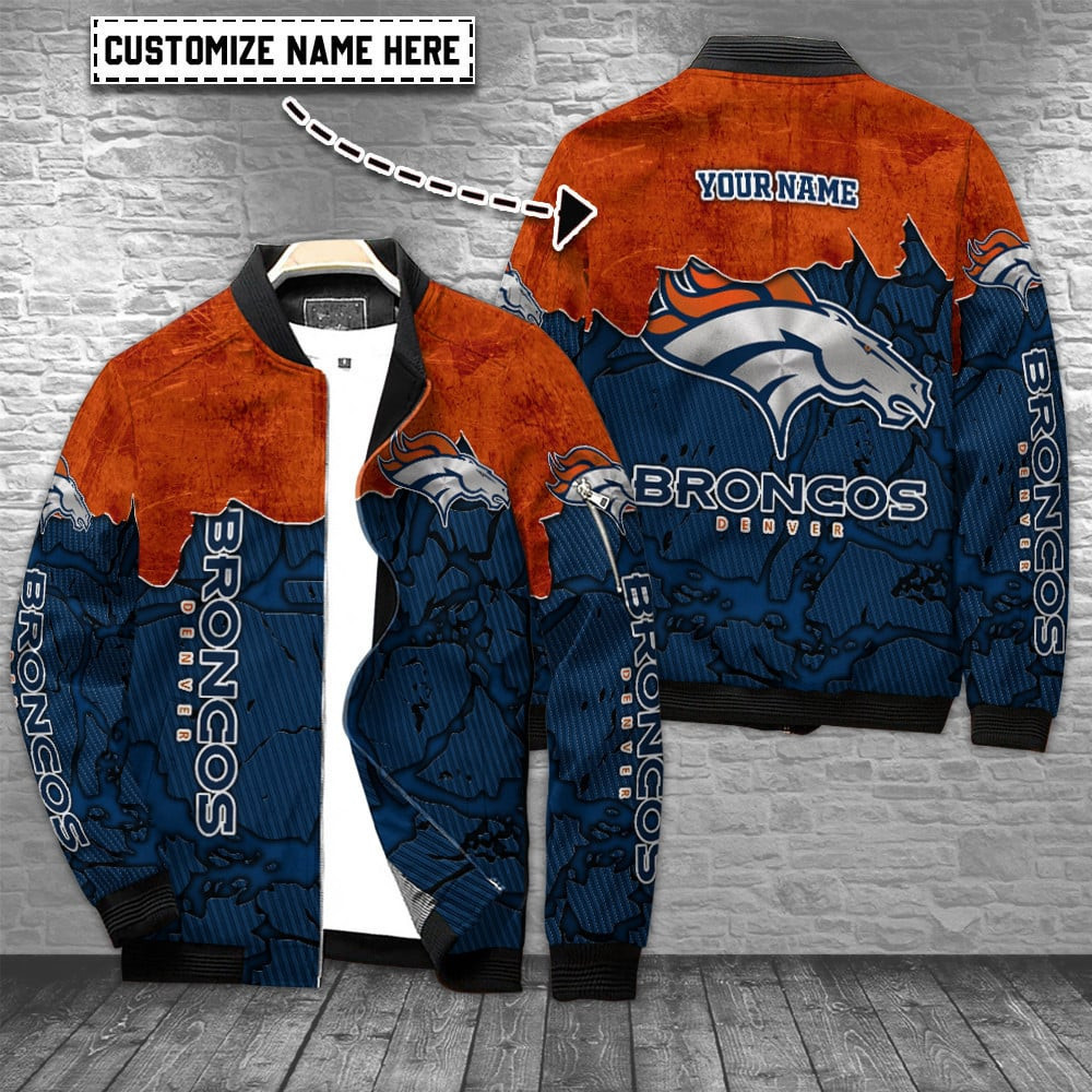 Denver Broncos Personalized Bomber Jacket | NFL Team Jacket for Men & Women | Football Fan Gift