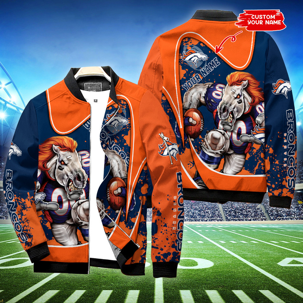 Denver Broncos Personalized Bomber Jacket | NFL Team Jacket for Men & Women | Football Fan Gift