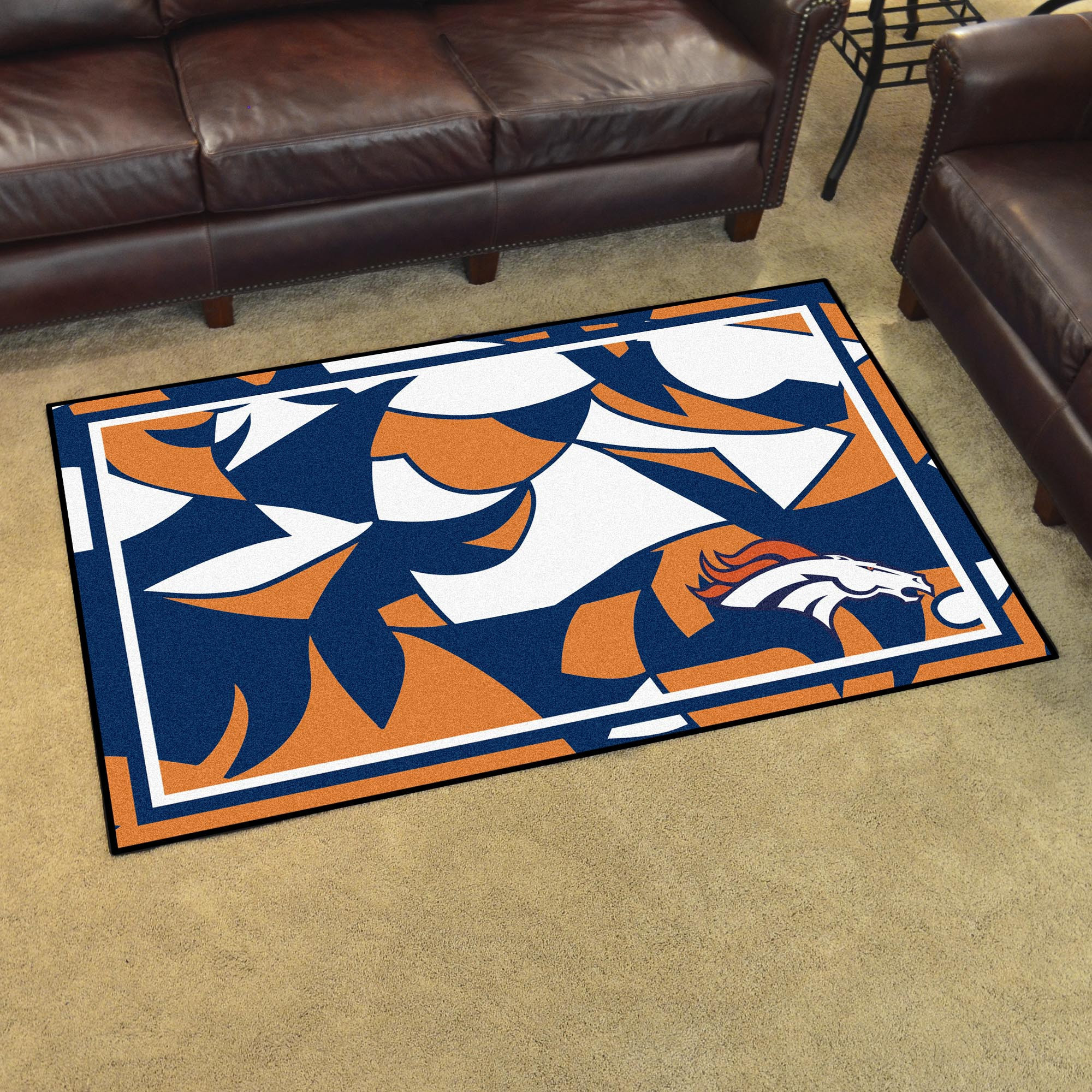 Denver Broncos Plush Rectangle Area Rug – Full Print Carpet For Living Room & Bedroom Home Decor
