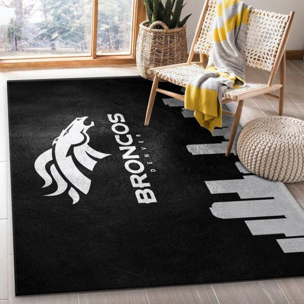 Denver Broncos Skyline Gifts 3D Rectangle Area Rug – Full Print Carpet For Living Room & Bedroom Home Decor